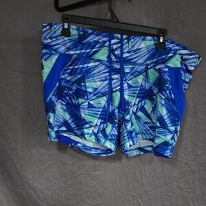 Danskin Now Blue and Green Swim Board Shorts Quick-Drying